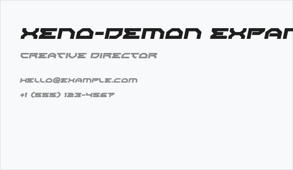 Xeno-Demon Expanded Italic Business Card
