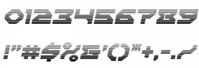 Xeno-Demon Gradient Italic Font OTHER CHARS