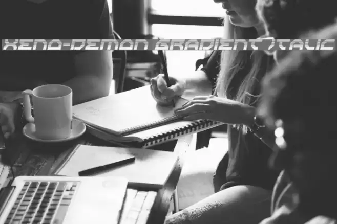 Xeno-Demon Gradient Italic Font examples