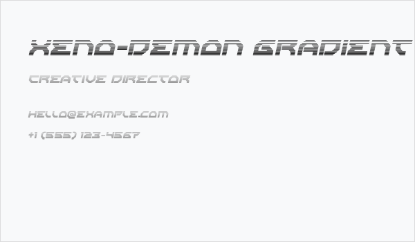 Xeno-Demon Gradient Italic Business Card