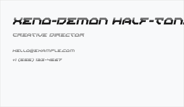 Xeno-Demon Half-Tone Italic Business Card
