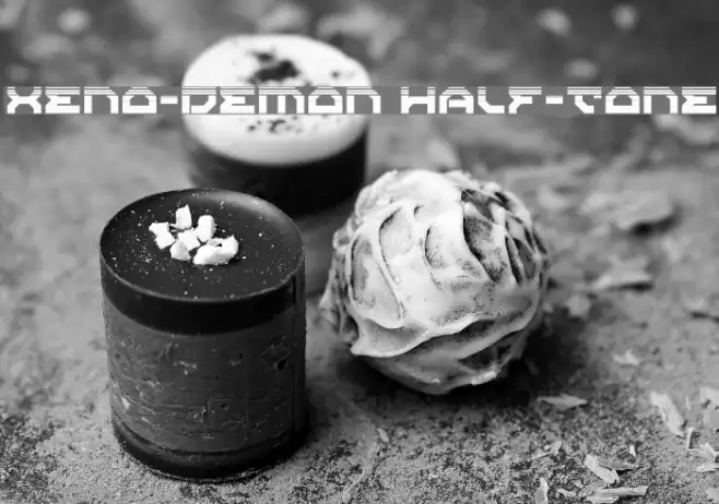 Xeno-Demon Half-Tone Font examples