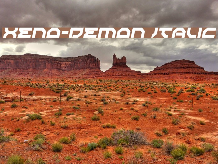 Xeno-Demon Italic Font examples