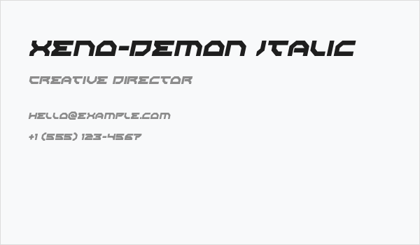 Xeno-Demon Italic Business Card