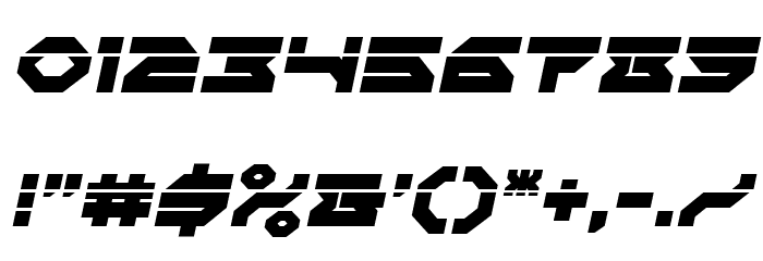Xeno-Demon Laser Italic Font OTHER CHARS