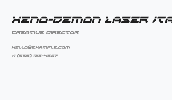 Xeno-Demon Laser Italic Business Card