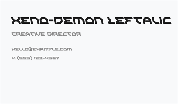 Xeno-Demon Leftalic Business Card