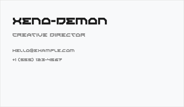 Xeno-Demon Business Card