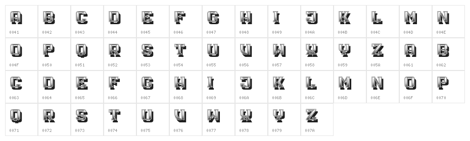 Xenon Regular Character Map