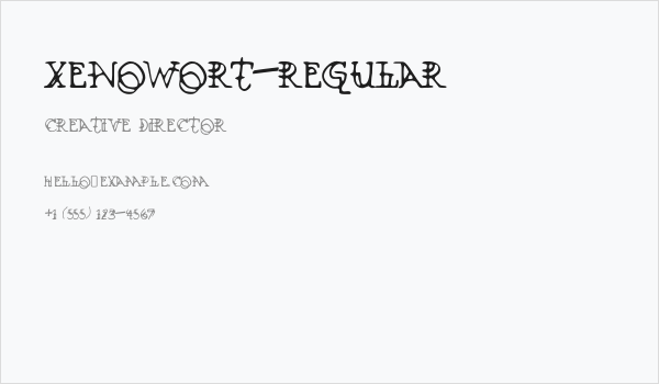 Xenowort-Regular Business Card