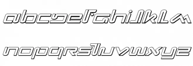 Xephyr 3D Italic 字体 大写