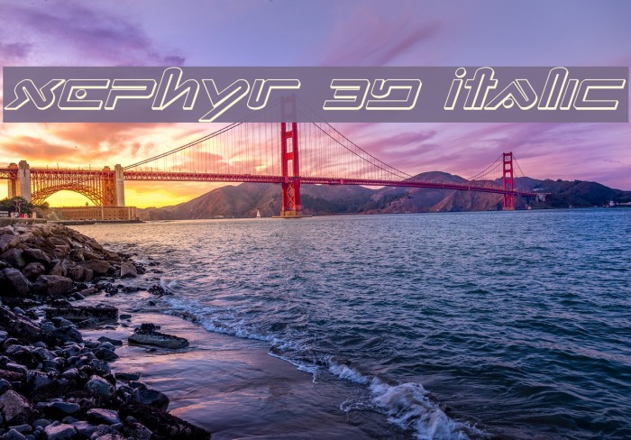 Xephyr 3D Italic Font examples