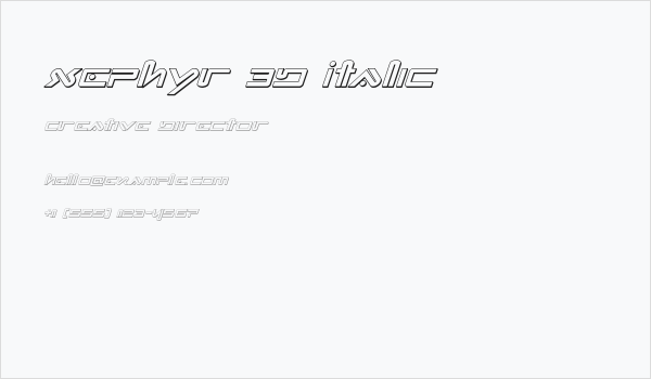 Xephyr 3D Italic Business Card