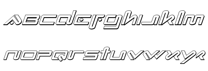 Xephyr 3D Italic Font LOWERCASE