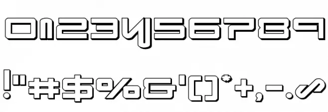 Xephyr 3D Font OTHER CHARS
