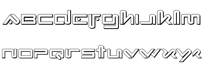 Xephyr 3D Font LOWERCASE
