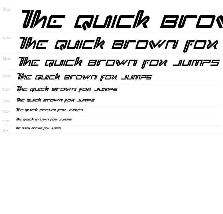 Xephyr Condensed Italic Waterfall