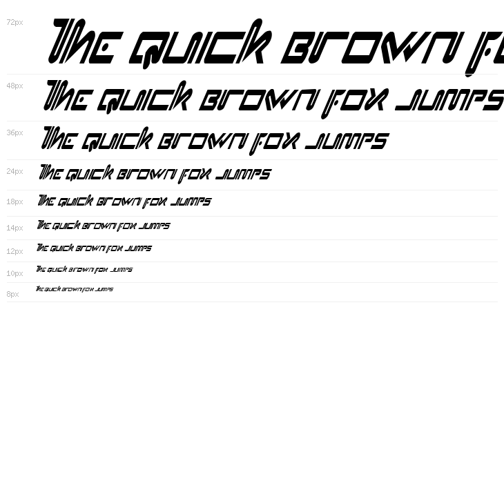 Xephyr Condensed Italic Waterfall