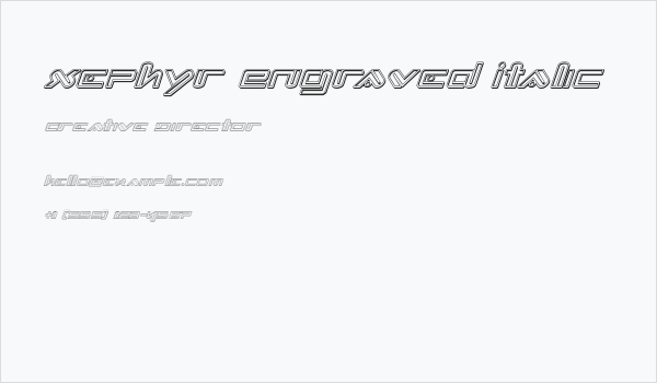 Xephyr Engraved Italic Business Card