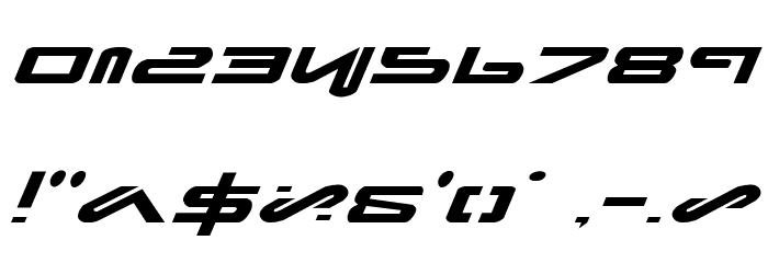 Xephyr Expanded Italic Font OTHER CHARS