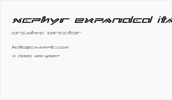 Xephyr Expanded Italic Business Card