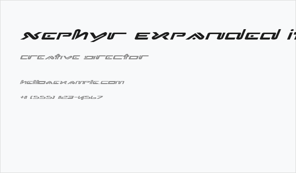 Xephyr Expanded Italic Business Card