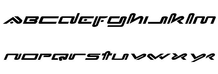 Xephyr Expanded Italic Font LOWERCASE
