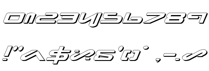 Xephyr Expanded Shadow Italic Font OTHER CHARS