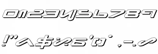 Xephyr Expanded Shadow Italic Caratteri ALTRI CARATTERI