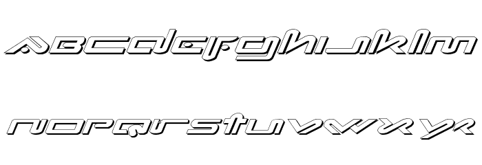 Xephyr Expanded Shadow Italic Font LOWERCASE