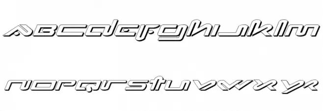 Xephyr Expanded Shadow Italic Caratteri MINUSCOLO
