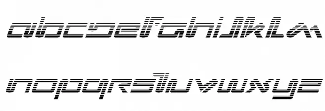 Xephyr Gradient Italic Schriftart Groß