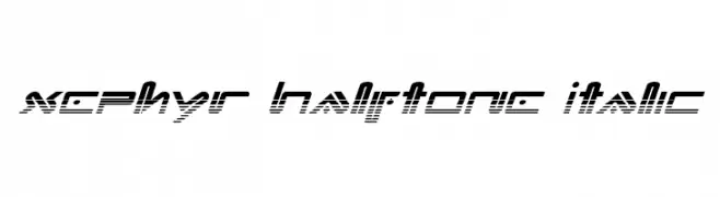 Xephyr Halftone Italic  Скачать бесплатные шрифты