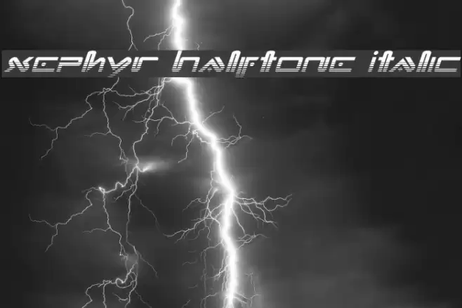 Xephyr Halftone Italic Font examples