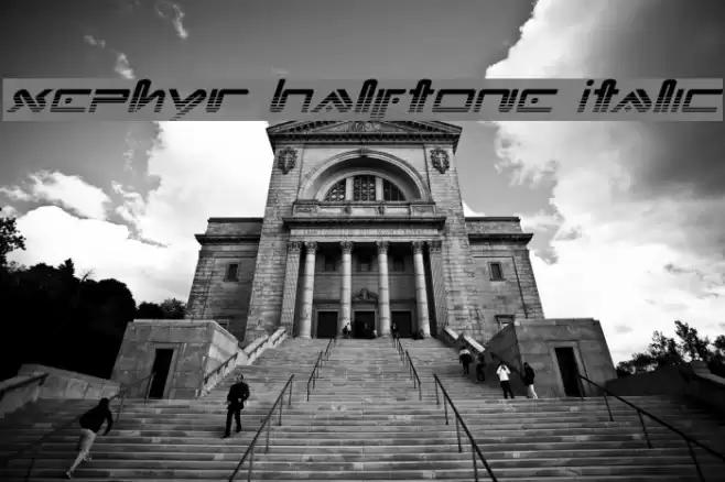 Xephyr Halftone Italic Font examples