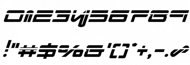 Xephyr Laser Italic Font OTHER CHARS
