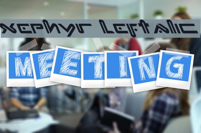 Xephyr Leftalic Font examples