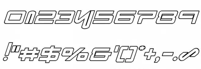 Xephyr Outline Italic Font OTHER CHARS