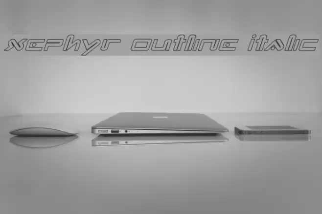 Xephyr Outline Italic Font examples