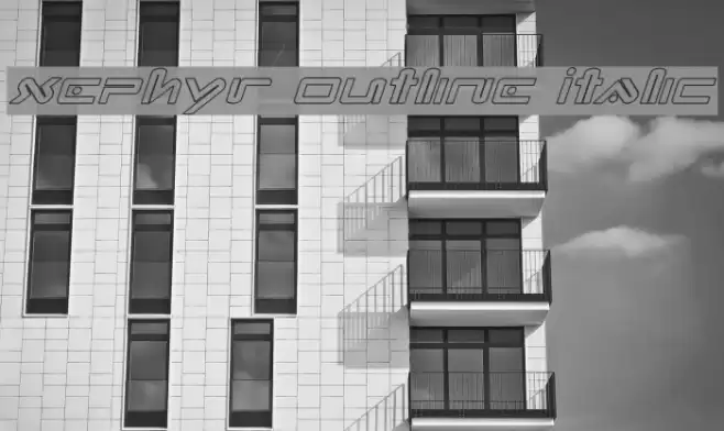 Xephyr Outline Italic Font examples