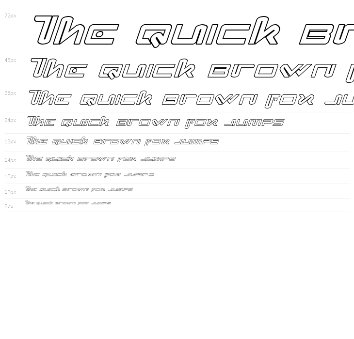 Xephyr Outline Italic Waterfall