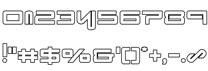 Xephyr Outline Font OTHER CHARS