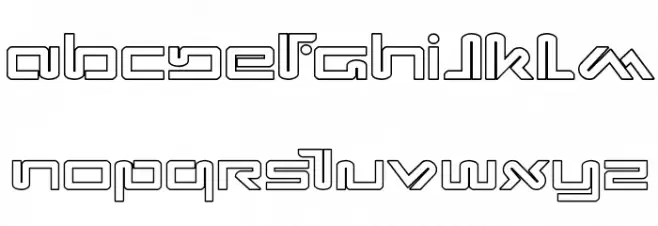 Xephyr Outline 字体 大写