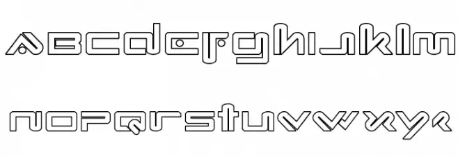 Xephyr Outline Schriftart Kleinbuchstaben