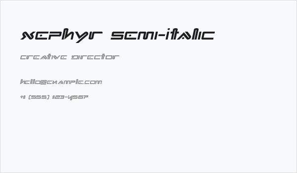Xephyr Semi-Italic Business Card