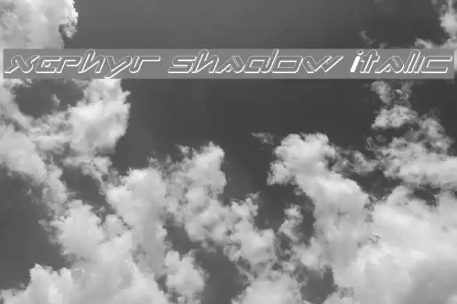 Xephyr Shadow Italic Schriftart examples