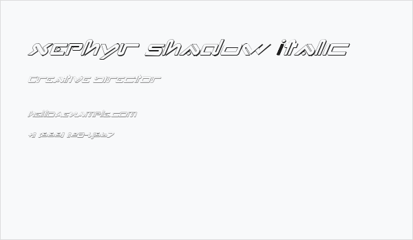 Xephyr Shadow Italic Business Card