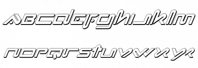 Xephyr Shadow Italic Schriftart Kleinbuchstaben