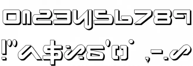 Xephyr Shadow Font OTHER CHARS