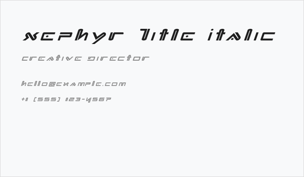 Xephyr Title Italic Business Card